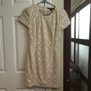 Off white lace mini dress